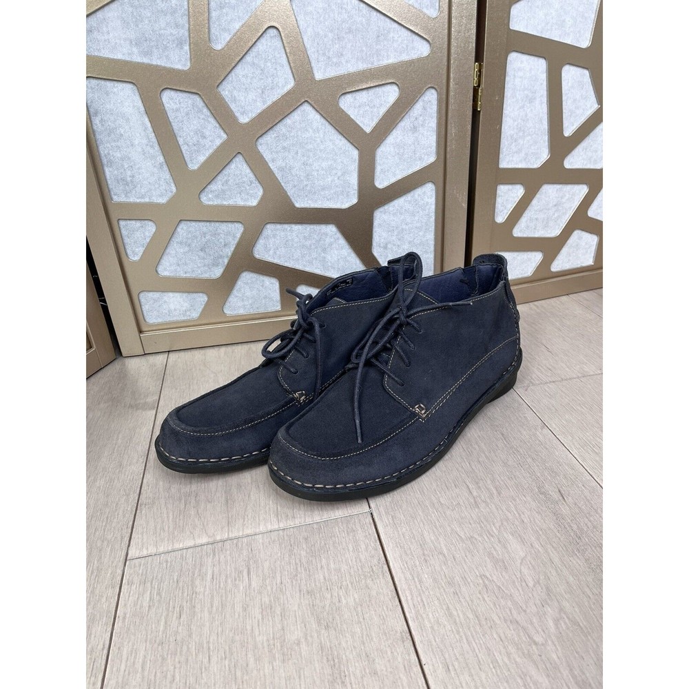 Clarks Bendables Chukka ankle Boots flat Women sz 11 W wide Blue Suede leather